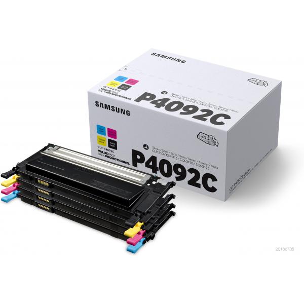 Samsung Confezione da 4 cartucce toner nero/ciano/magenta/giallo originali CLT-P4092C (Samsung CLT-P4092C - 4 pakker - sort,)HpSU392A