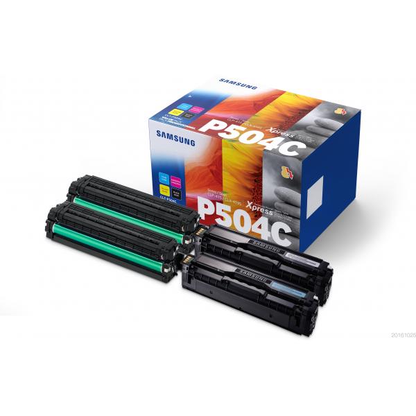 Samsung Confezione da 4 cartucce toner originali HP CLT-P504C [ciano/magenta/giallo/nero] (C/M/Y/K RAINBOW TONER KIT - .)HpSU400A