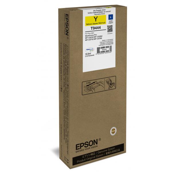 Epson WF-C5xxx Series Ink Cartridge L Yellow (Epson T9444 - 19.9 ml - taglia L - giallo - originale - cartuccia d'inchiostro - per WorkForce Pro WF-C5210DW, WF-C5290DW, WF-C5710DWF, WF-C5790DWF)EpsonC13T944440
