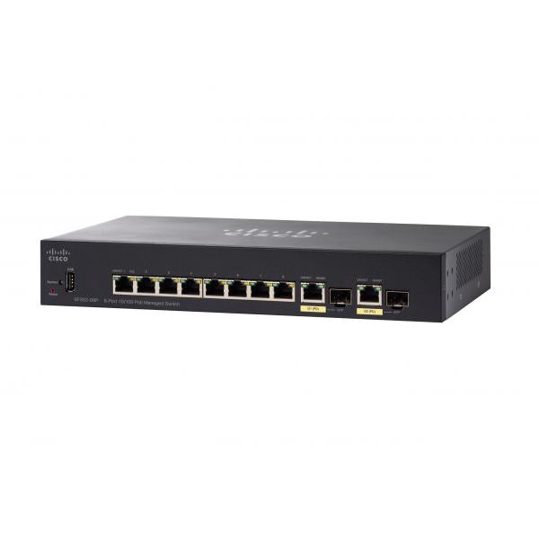 Cisco Small Business SF352-08P Gestito L2/L3 Fast Ethernet [10/100] Supporto Power over Ethernet [PoE] 1U Nero (CISCO SF352-08P 8-PORT 10/100 - POE MANAGED SWITCH)Cisco0882658997419SF352-08P-K9-UK