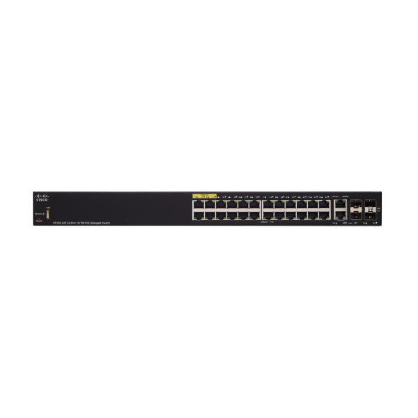 Cisco SF350-24P Gestito L2/L3 Fast Ethernet [10/100] Supporto Power over Ethernet [PoE] Nero (SF350-24P 24-PORT 10/100 - POE MANAGED SWITCH)Cisco0882658997174SF350-24P-K9-UK