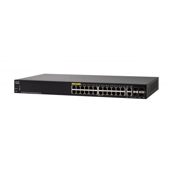Cisco SF350-24P Gestito L2/L3 Fast Ethernet [10/100] Supporto Power over Ethernet [PoE] Nero (SF350-24P 24-PORT 10/100 - POE MANAGED SWITCH)Cisco0882658997174SF350-24P-K9-UK