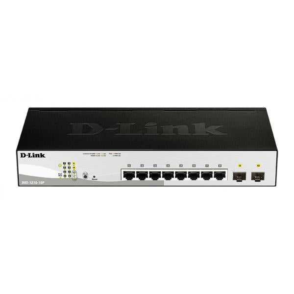 D-Link DGS-1210-10P switch di rete Gestito L2 Gigabit Ethernet [10/100/1000] Supporto Power over Ethernet [PoE] 1U Nero (10-PORT 10/100/1000 GB SMART SW - INCLU. 2 COMBO 1000BASET/SFP)D-linkDGS-1210-10P