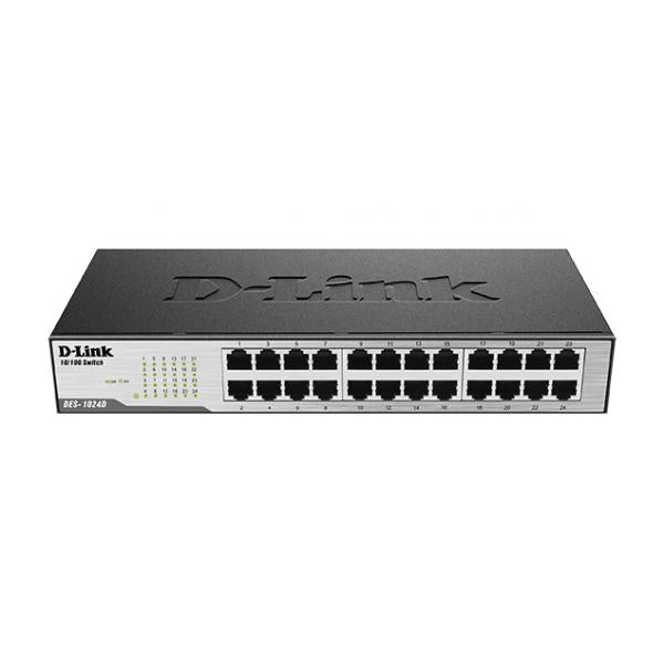 D-Link DES-1024D Non gestito Fast Ethernet [10/100] Nero (UNMANAGED LAYER 2 SWITCH - 24 PORT 10/100 INT PSU)D-linkDES-1024D/B