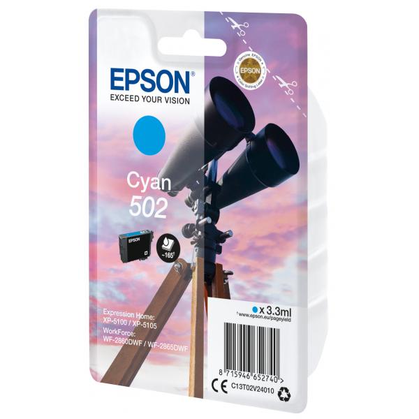 Epson Singlepack Cyan 502 Ink (SINGLE CYAN 502 INK)EpsonC13T02V24010