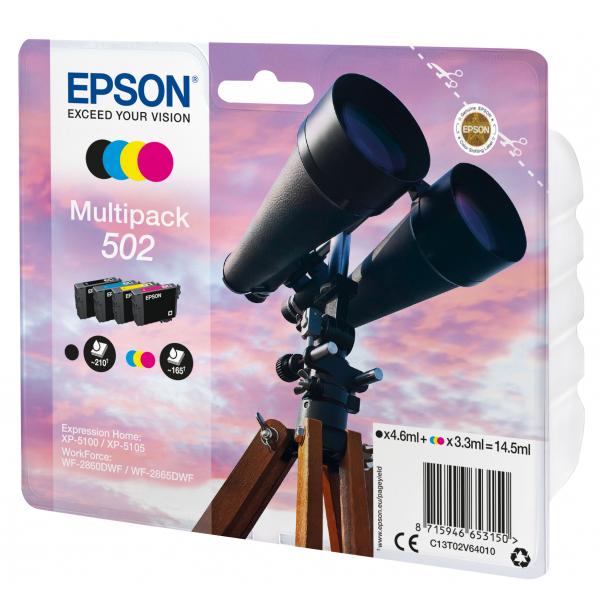 Epson Multipack 4-colours 502 Ink (OEM Epson C13T02V64010 [502] Ink Cartridge Multi Pack BKCMY 4.6ml 3x3.3ml)EpsonC13T02V64010