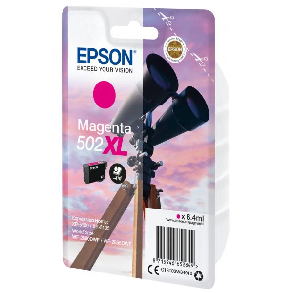 Epson Singlepack Magenta 502XL Ink (EPSON 502XL MAGENTA INK BINOCULARS)EpsonC13T02W34010