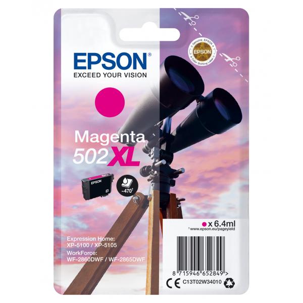 Epson Singlepack Magenta 502XL Ink (EPSON 502XL MAGENTA INK BINOCULARS)EpsonC13T02W34010