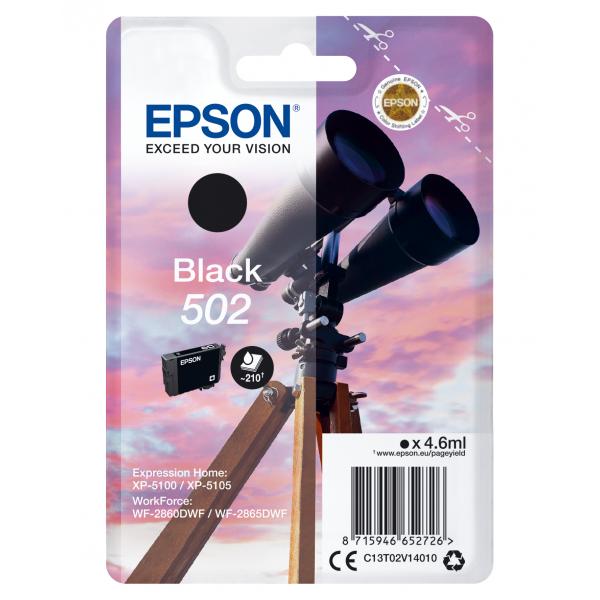 Epson Singlepack Black 502 Ink (BINOCULARS SINGLEPACK BLACK - 502 INK 4.6 ML CARTRIDGE)Epson8715946652726C13T02V14010