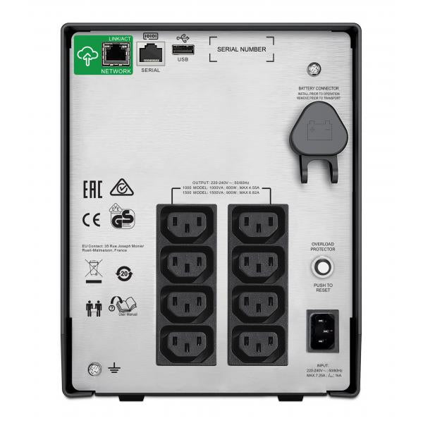 APC SMC1500IC gruppo di continuità [UPS] A linea interattiva 1,5 kVA 900 W 8 presa[e] AC (APC SMC1500IC Line-Interactive 1500VA 10AC outlet[s] Mini tower Black uninterrup)ApcSMC1500IC