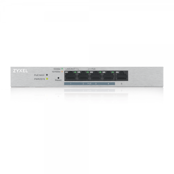 Zyxel GS1200-5HP v2 Gestito Gigabit Ethernet [10/100/1000] Supporto Power over Ethernet [PoE] Grigio (Zyxel GS1200-5HP 5 Port Gigabit PoE+ webmanaged Switch 4x PoE 60 Watt)Zyxel4718937598724GS1200-5HPV2-GB0101F