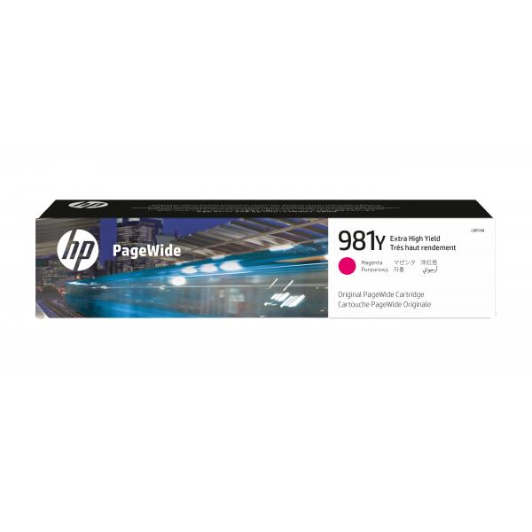 HP Cartuccia magenta originale ad altissima capacità PageWide 981Y (Ink/981Y Extra HY Magenta - 981Y, Original, Pigment-based - ink, Magenta, HP, HP PageWide Enterprise Color 556/586, Inkjet printing - Warranty: 12M)HpL0R14A