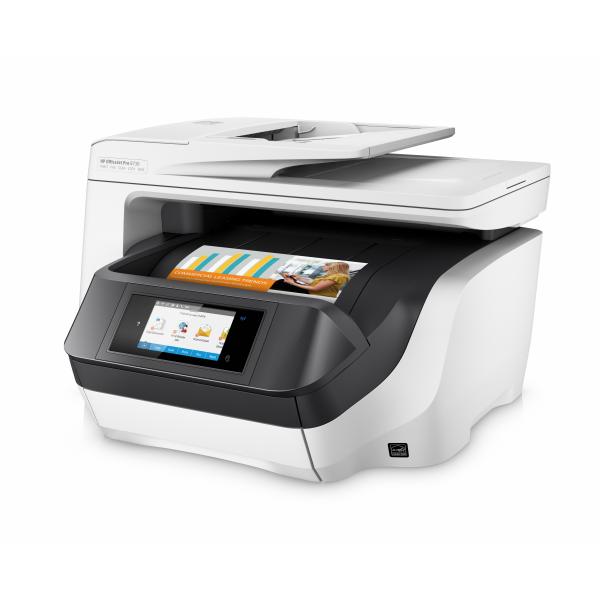 HP OfficeJet Pro Stampante All-in-One 8730, Colore, Stampante per Casa, Stampa, copia, scansione, fax, ADF da 50 fogli, stampa da porta USB frontale, scansione verso e-mail/PDF, stampa fronte/retro (K/Officejet Pro 8730 - **New Retail** - All-in-One ...