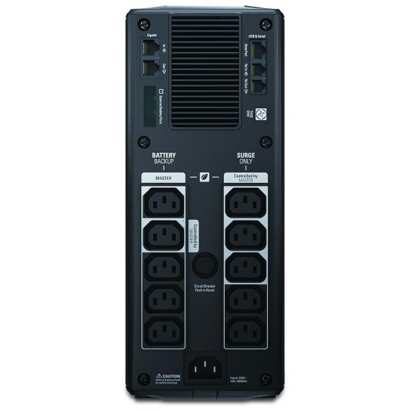 APC Back-UPS Pro gruppo di continuità [UPS] A linea interattiva 1,5 kVA 865 W 10 presa[e] AC (APC Back-UPS Pro 1500 - UPS - 230 V c.a. V - 865 watt - 1500 VA - RS-232, USB - connettori di uscita 10 - nero)ApcBR1500GI
