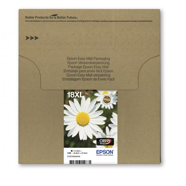 Epson Daisy Multipack Margherita 4 colori Inchiostri Claria Home 18XL in confezione EasyMail Packaging (EPSON EASYMAIL 18XL MULTIPACK 4-COLOURS INK)Epson8715946656687C13T18164511