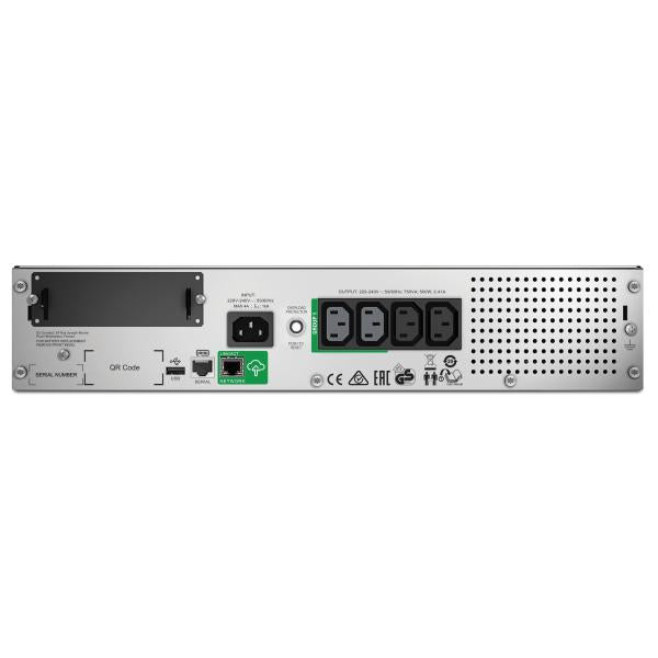 APC SMT750RMI2UC gruppo di continuità [UPS] A linea interattiva 0,75 kVA 500 W 4 presa[e] AC (S-UPS LINEIN 750VA RCKMNT 2U 230V)Apc0731304340324SMT750RMI2UC
