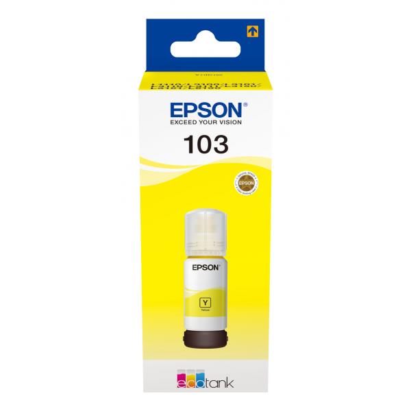 Epson 103 cartuccia d'inchiostro 1 pz Originale Giallo (Epson Ink Cartridges, 103, 101 4 colour ink bottles, Ink Bottle, 1 x 70.0 ml Yellow)EpsonC13T00S44A