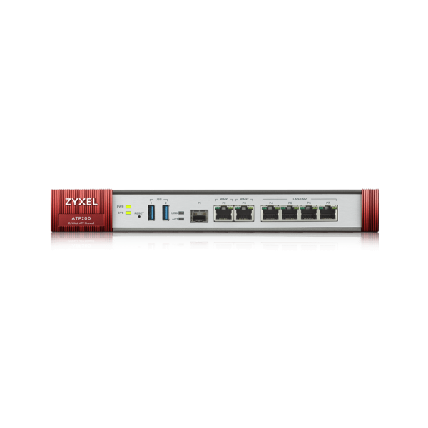 Zyxel ATP200 firewall [hardware] Desktop 2 Gbit/s (Zyxel ATP 10/100/1000 2*WAN 4*LAN/DMZ ports 1*SFP 2*USB with 1 Yr Bundle)ZyxelATP200-EU0102F