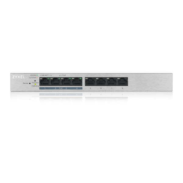 Zyxel GS1200-8HP v2 Gestito Gigabit Ethernet [10/100/1000] Supporto Power over Ethernet [PoE] Grigio (GS1200-8HP V2 SWITCH 8 PORT GB - POE+ WEBMANAGED 4X POE 60 W)ZyxelGS1200-8HPV2-EU0101F