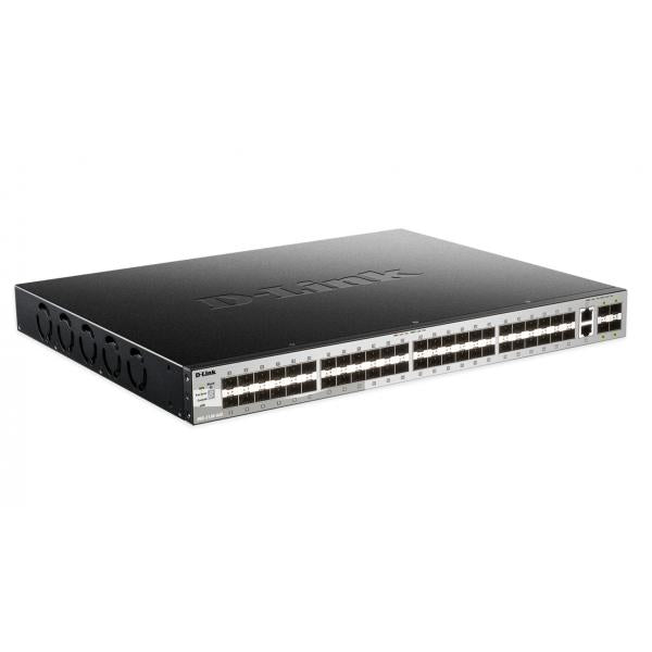 D-Link DGS-3130-54S Gestito L3 Nero, Grigio (54-P.L3 Fiber GB Stack Switch,54-Port Layer 3 Fiber Gigabit Stack Switch [SI], D-Link Layer 3 Switch, 48x 1000Mbit/s SFP Slot, 2x 10Gbit/s RJ-45 Port, 4x 10Gbit/s SFP+ Slot)D-linkDGS-3130-54S/SI
