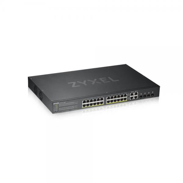 Zyxel GS1920-24HPV2 Gestito Gigabit Ethernet [10/100/1000] Supporto Power over Ethernet [PoE] Nero (Zyxel GS1920-24HPv2 - Switch - intelligente - 24 x 10/100/1000 [PoE+] + 4 x combo Gigabit SFP + 4 x 10/100/1000 - montabile su rack - PoE+ [375 W])Zyx...