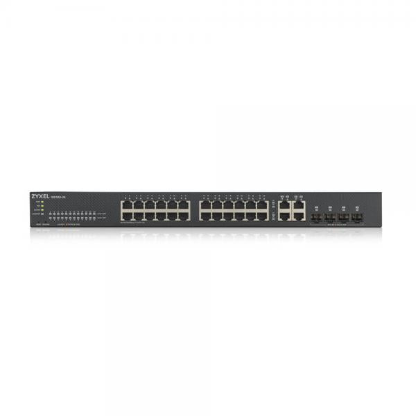 Zyxel GS1920-24V2 Gestito Gigabit Ethernet [10/100/1000] Nero (Zyxel GS1920-24v2 - Switch - intelligente - 24 x 10/100/1000 + 4 x combo Gigabit SFP - montabile su rack)ZyxelGS1920-24V2-EU0101F