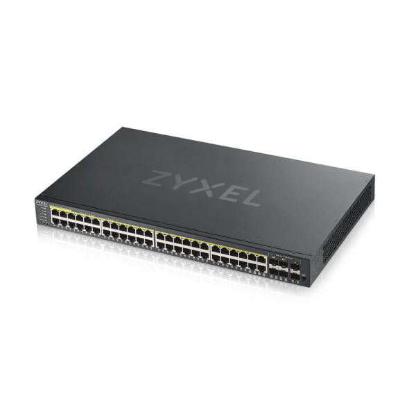 Zyxel GS1920-48HPV2 Gestito Gigabit Ethernet [10/100/1000] Supporto Power over Ethernet [PoE] Nero (Zyxel GS1920-48HPv2 - Switch - intelligente - 48 x 10/100/1000 [PoE+] + 4 x combo Gigabit SFP + 2 x Gigabit SFP - montabile su rack - PoE+ [375 W])Zyx...