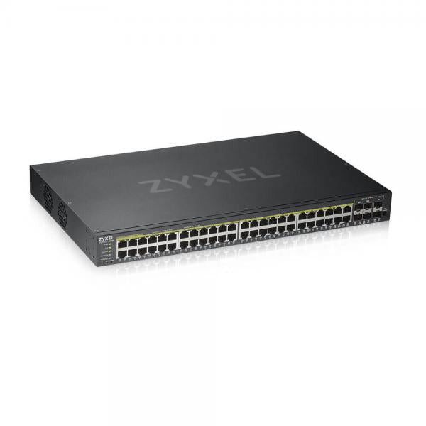 Zyxel GS1920-48HPV2 Gestito Gigabit Ethernet [10/100/1000] Supporto Power over Ethernet [PoE] Nero (Zyxel GS1920-48HPv2 - Switch - intelligente - 48 x 10/100/1000 [PoE+] + 4 x combo Gigabit SFP + 2 x Gigabit SFP - montabile su rack - PoE+ [375 W])Zyx...