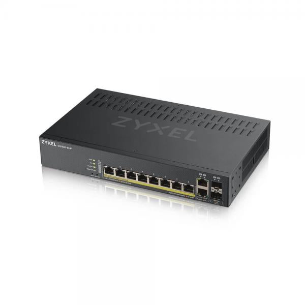Zyxel GS1920-8HPV2 Gestito Gigabit Ethernet [10/100/1000] Supporto Power over Ethernet [PoE] Nero (Zyxel GS1920-8HPv2 - Switch - intelligente - 8 x 10/100/1000 [PoE+] + 2 x combo Gigabit SFP - desktop, montaggio a parete - PoE+ [130 W])ZyxelGS1920-8H...