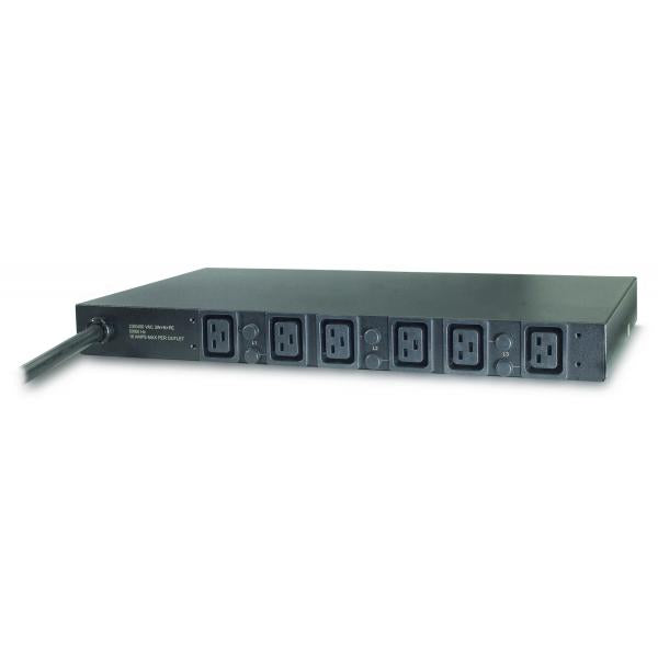 APC Basic Rack PDU AP7526 unità di distribuzione dell'energia [PDU] 6 presa[e] AC 1U Nero (APC Basic Rack PDU - Unità distribuzione alimentazione [montabile in rack] - 400 V c.a. V - 22 kW - trifase - ingresso: IEC 60309 - connettori di uscita 6 [IEC...