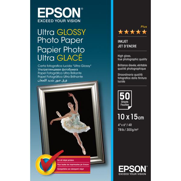 Epson Ultra Glossy Photo Paper - 10x15cm - 50 Fogli (EPSON 10X15 ULTRA GLOSS PHOTO 10X15CM ULTRA GLOSSY [50 SHTS])EpsonC13S041943