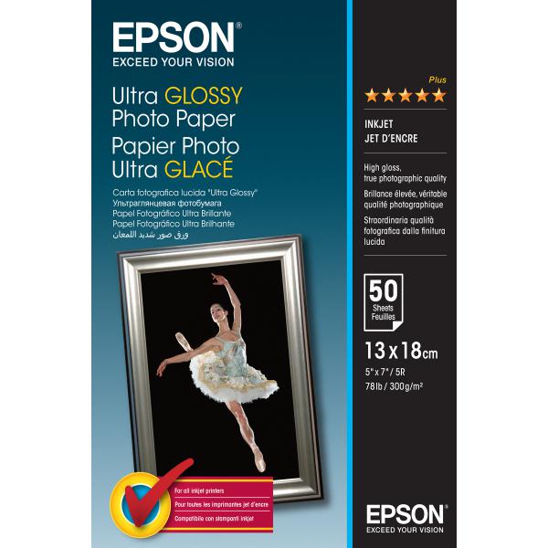 Epson Ultra Glossy Photo Paper - 13x18cm - 50 Fogli (EPSON 13X18 ULTRA GLOSS PHOTO 13X18CM ULTRA GLOSSY [50 SHTS])EpsonC13S041944