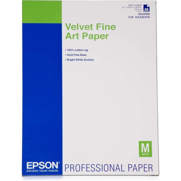 Epson Velvet Fine Art Paper (VELVET FINE ART PAPER-A2 25S-260)EpsonC13S042096