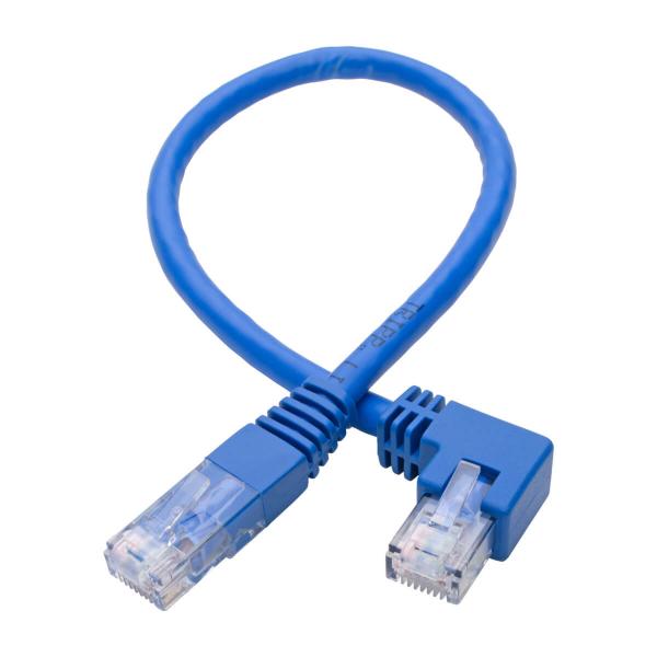 Tripp Lite N204-001-BL-LA cavo di rete Blu 0,31 m Cat6 U/UTP [UTP] (1FT CAT6 UTP LEFT ANGLE BLUE - UTP ETHERNET CABLE [RJ45 LEFT-AN)Eaton0037332237859N204-001-BL-LA