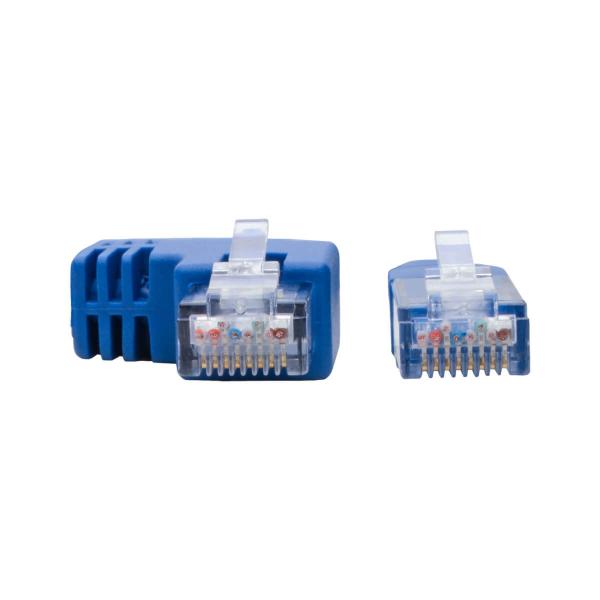 Tripp Lite N204-001-BL-LA cavo di rete Blu 0,31 m Cat6 U/UTP [UTP] (1FT CAT6 UTP LEFT ANGLE BLUE - UTP ETHERNET CABLE [RJ45 LEFT-AN)Eaton0037332237859N204-001-BL-LA