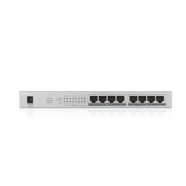 Zyxel GS1008HP Non gestito Gigabit Ethernet [10/100/1000] Supporto Power over Ethernet [PoE] Grigio (Zyxel GS1008HP - Switch - 8 x 10/100/1000 [PoE+] - montaggio a parete, desktop - PoE+ [60 W])Zyxel4718937604135GS1008HP-EU0101F