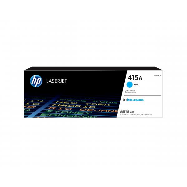 HP Cartuccia toner ciano originale LaserJet 415A (HP W2031A [415A] Toner cyan 2.1K pages)Hp0192018046351W2031A