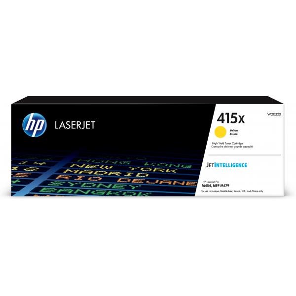 HP Cartuccia toner giallo originale LaserJet 415X ad alta capacità (Toner HP 415X / W2032X Yellow)Hp0192018046405W2032X