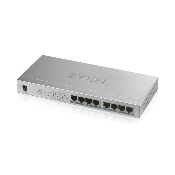 Zyxel GS1008HP Non gestito Gigabit Ethernet [10/100/1000] Supporto Power over Ethernet [PoE] Argento (Zyxel GS1008HP - Switch - 8 x 10/100/1000 [PoE+] - desktop, wall-mountable - PoE+ [60 W])Zyxel4718937604142GS1008HP-GB0101F