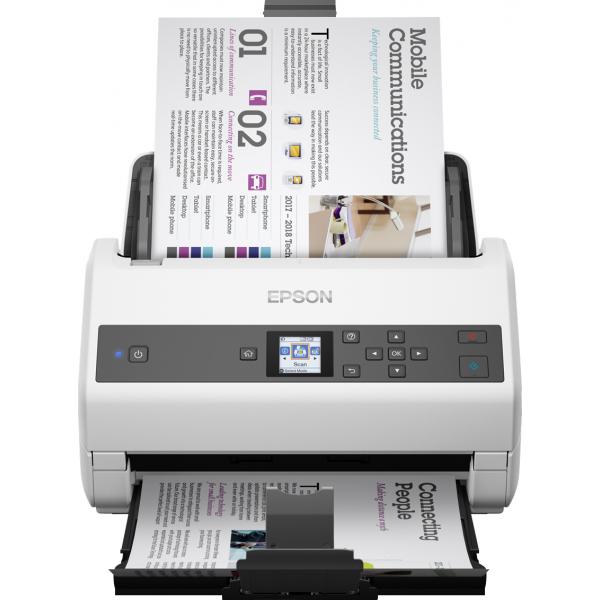 Epson WorkForce DS-870 Scanner a foglio 600 x 600 DPI A4 Nero, Bianco (Fast and efficient scanning: 100-page ADF and 65ppm scanning speedLow intervention: Active Separation Roller system to prevent double feedingOptional flatbed scanner: Choose from ...