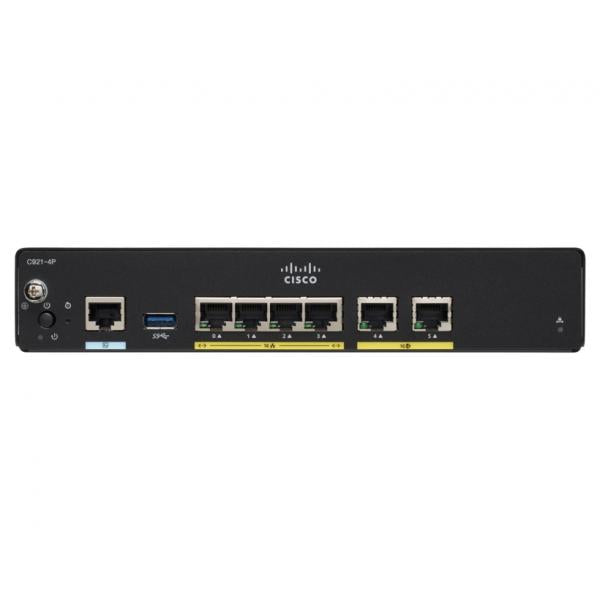 Cisco C927-4P router cablato Gigabit Ethernet Nero (CISCO 927 VDSL2/ADSL2+ OVER - POTS AND 1GE/SFP SEC ROUTER)Cisco0889728172158C927-4P