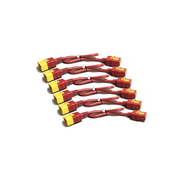 APC AP8712SX340 cavo di alimentazione Rosso 0,6 m Accoppiatore C19 Accoppiatore C20 (APC - Power cable - IEC 60320 C19 to IEC 60320 C20 - 16 A - 61 cm - latched - red [pack of 6] - for P/N: SMT2200I-AR, SMT2200R2I-AR, SMT3000I-AR, SMT3000R2I-AR, SMX3...