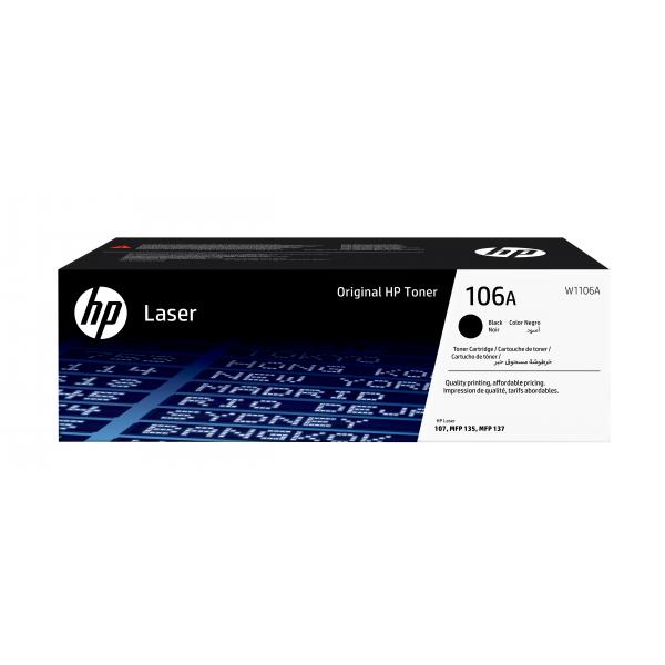 HP Cartuccia toner nero originale LaserJet 106A (HP106A BLACK ORG LASER TONER - CARTRIDGE)Hp0193424172702W1106A