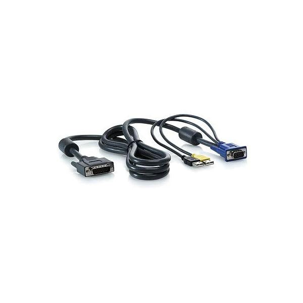 HPE 1x4 KVM Console 6ft USB Cable cavo per tastiera, video e mouse Nero 1,82 m (1x4 KVM Console 6ft USB Cable - **New Retail** - Warranty: 12M)HpeAF613A