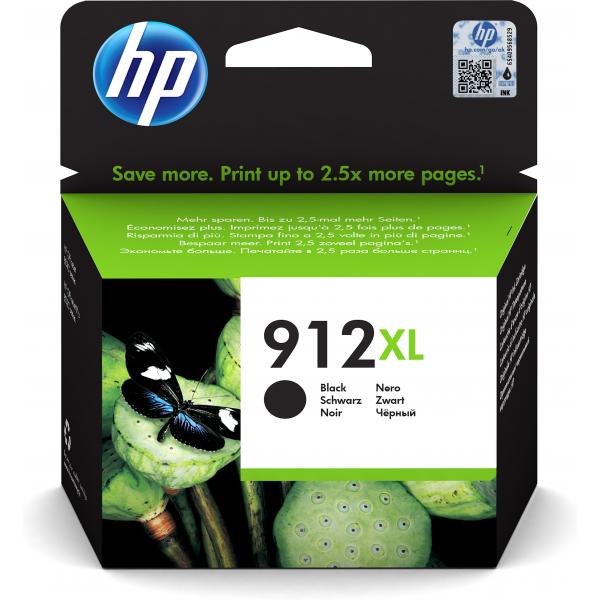 HP Cartuccia di inchiostro nero originale 912XL ad alta capacità (OEM HP 912XL High Capacity Black Ink Cartridge 3YL84AE)Hp3YL84AE