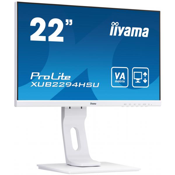 Iiyama ProLite XUB2294HSU-W1 LED display 54,6 cm [21.5] 1920 x 1080 Pixel Full HD Nero, Bianco (iiyama ProLite XUB2294HSU-W1 22' LCD HD Monitor in White)Iiyama4948570117338XUB2294HSU-W1