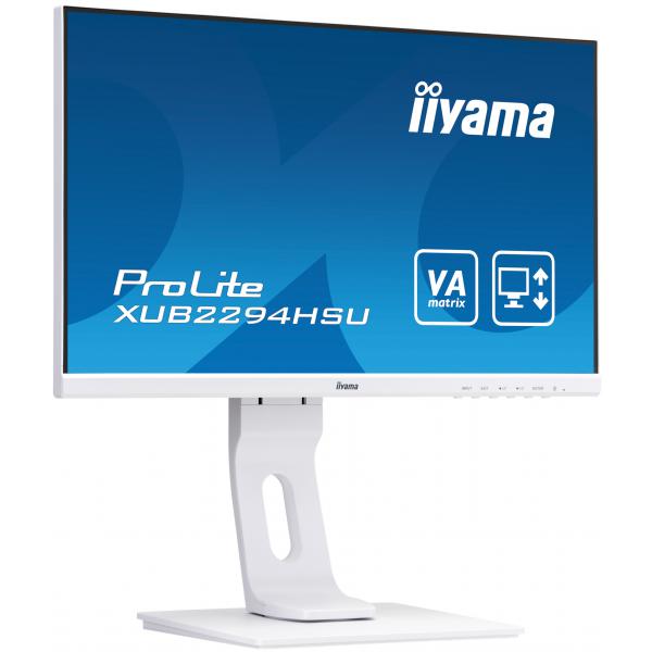 Iiyama ProLite XUB2294HSU-W1 LED display 54,6 cm [21.5] 1920 x 1080 Pixel Full HD Nero, Bianco (iiyama ProLite XUB2294HSU-W1 22' LCD HD Monitor in White)Iiyama4948570117338XUB2294HSU-W1