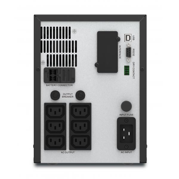APC Easy UPS SMV gruppo di continuità [UPS] A linea interattiva 3 kVA 2100 W 6 presa[e] AC (APC Easy UPS SMV SMV3000CAI - UPS - 220/230/240 V c.a. V - 2100 Watt - 3000 VA - 4 batteria x - 9 Ah - USB, RS-232 - connettori di uscita 6)ApcSMV3000CAI