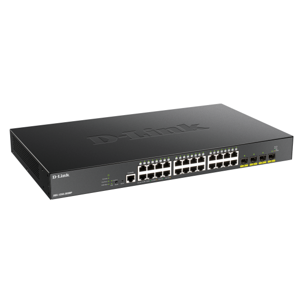 D-Link DGS-1250-28XMP switch di rete Gestito L3 Gigabit Ethernet [10/100/1000] Supporto Power over Ethernet [PoE] Nero (28-PORT SMART MGD POE+GB SWITCH - 4X 10G)D-linkDGS-1250-28XMP