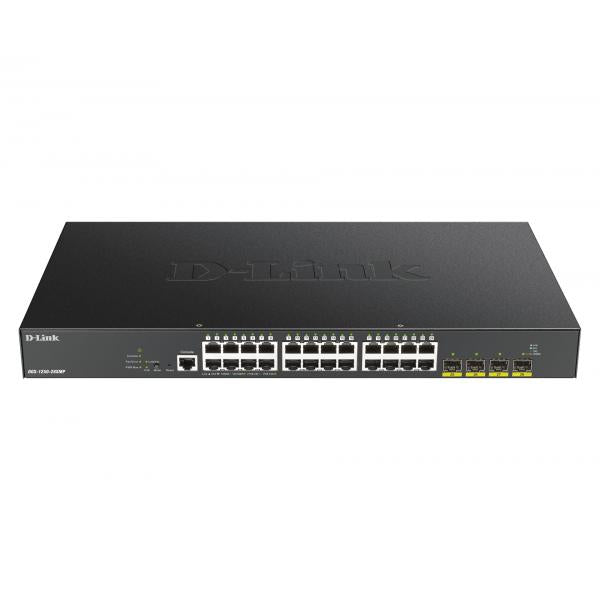 D-Link DGS-1250-28XMP switch di rete Gestito L3 Gigabit Ethernet [10/100/1000] Supporto Power over Ethernet [PoE] Nero (D-Link DGS 1250-28XMP - Switch - L3 Lite - smart - 24 x 10/100/1000 [PoE] + 4 x 10 Gigabit SFP+ - rack-mountable - PoE [370 W])D-l...
